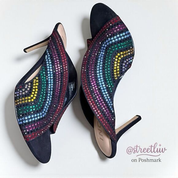 INC International Concepts Shoes - 🥳 3/$26 INC International Concepts Livana Rainbow Bling Mule Heels